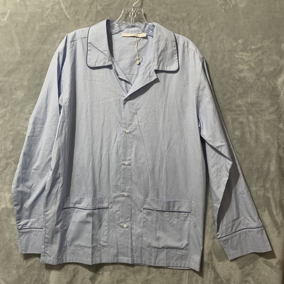 ZARA HOME Other - Zara Home Women's Light Blue Collared Button Front Pajama Sleepwear Shirt Top S